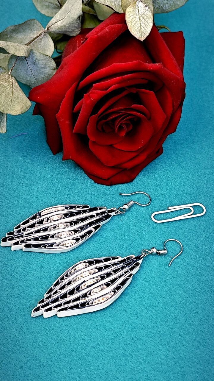 Серьги квиллинг-графика