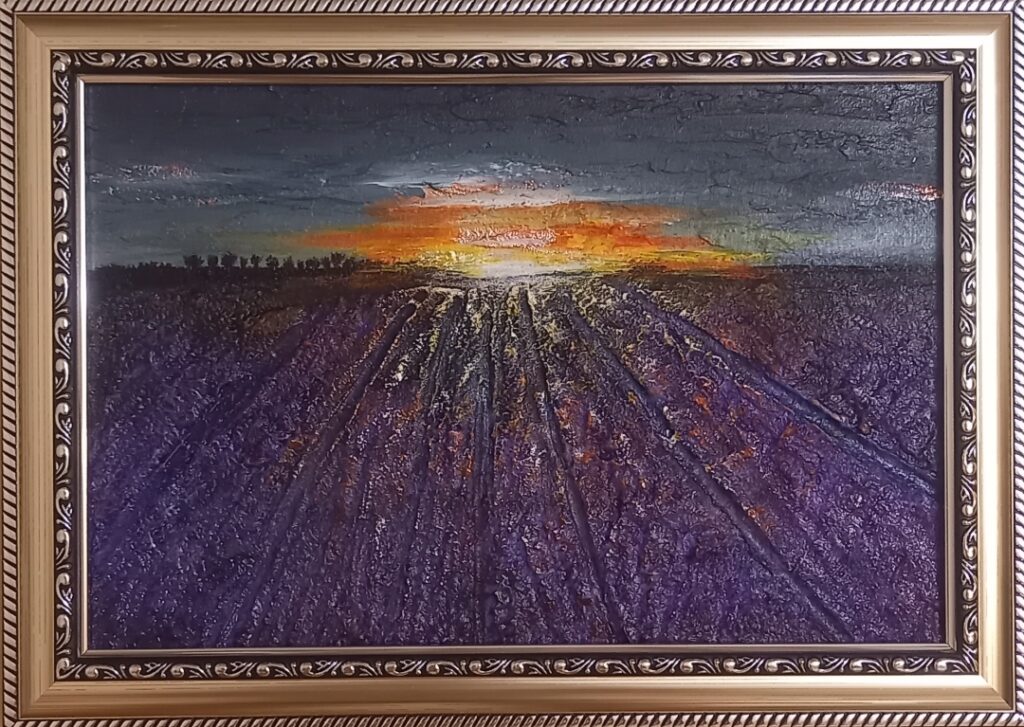 Текстурная картина Лавандовый закат