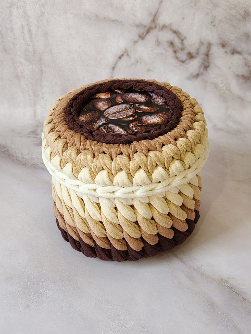 Шкатулка из трикотажной пряжи «Кофе»