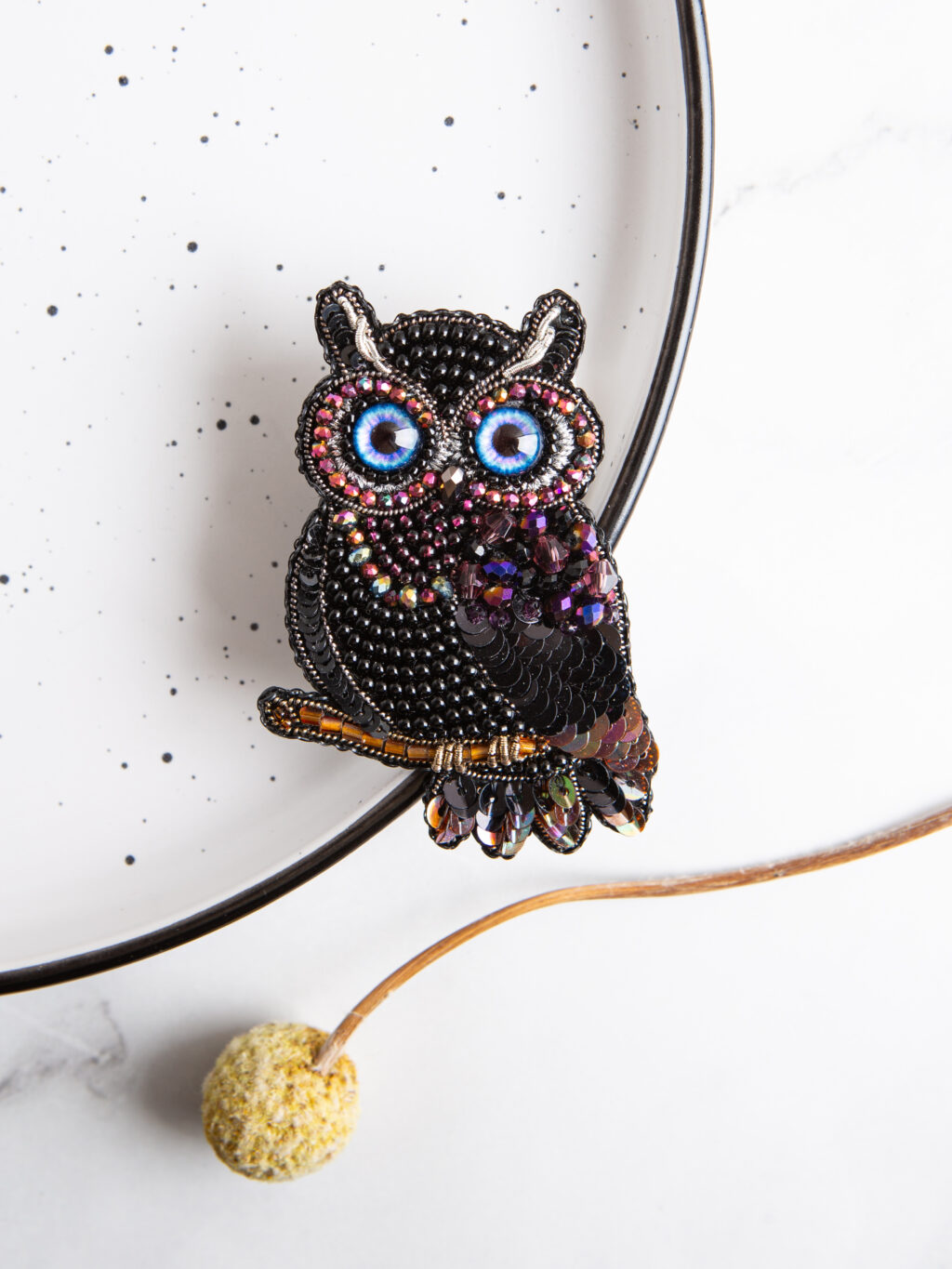 Брошь из бисера «Сова»