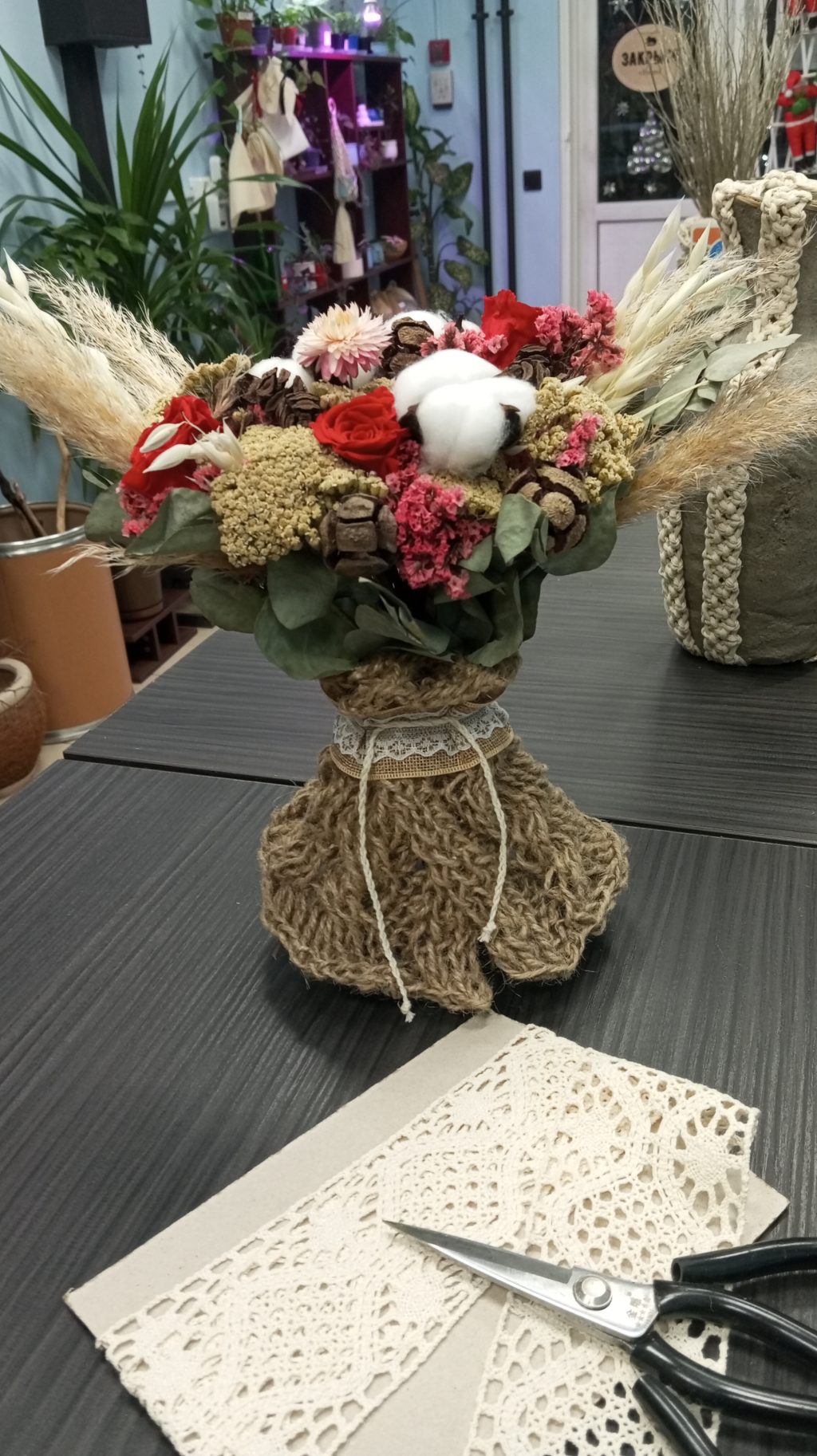 Букет из сухоцветов «Нежность в вечности»