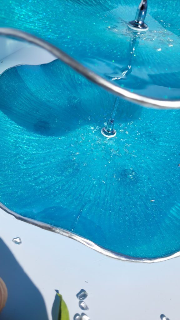 Конфетница трехярусная Бирюзовая из смолы