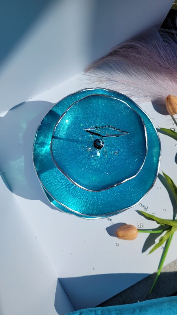 Конфетница трехярусная Бирюзовая из смолы