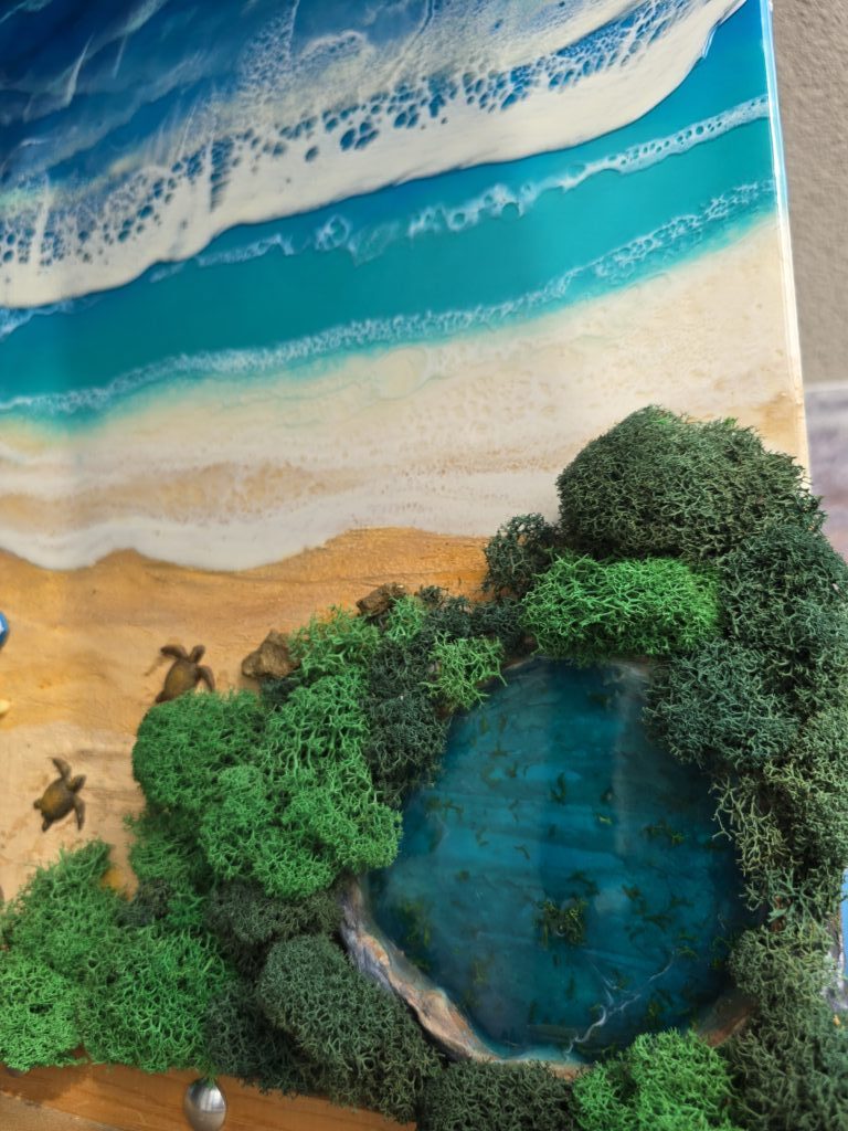 Картина «Уютное побережье» из смолы 40*60см