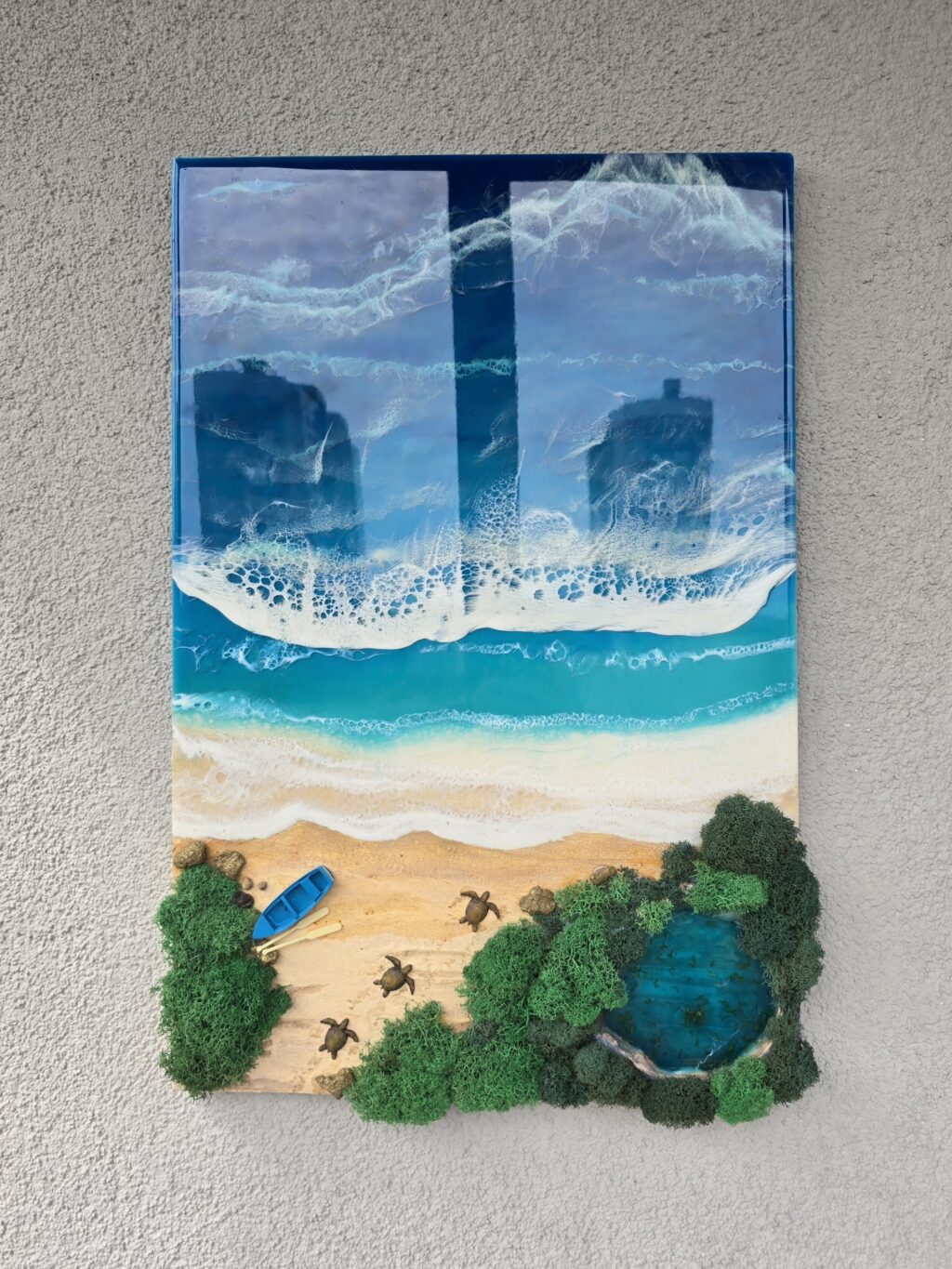 Картина «Уютное побережье» из смолы 40*60см