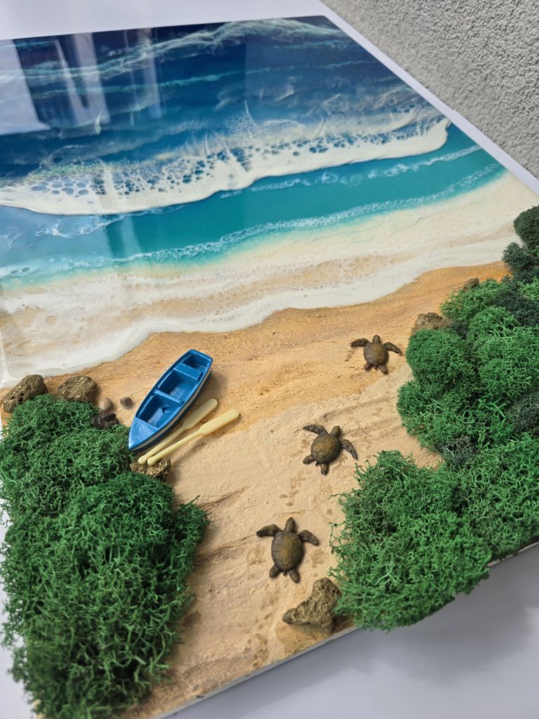 Картина «Уютное побережье» из смолы 40*60см