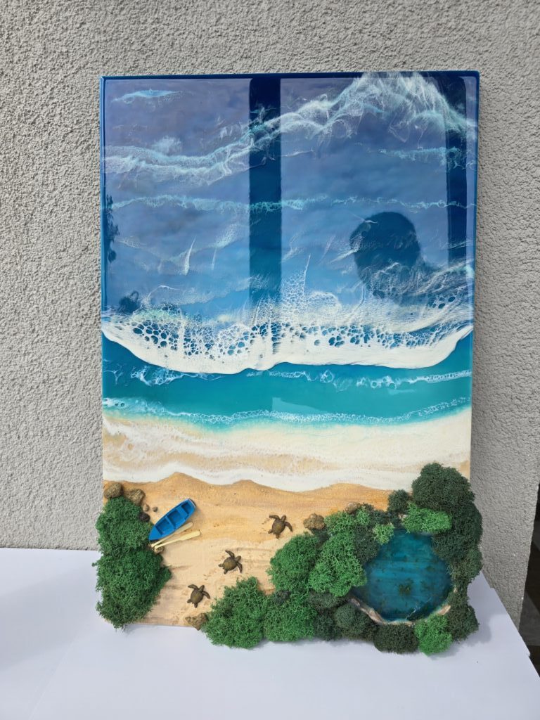 Картина «Уютное побережье» из смолы 40*60см