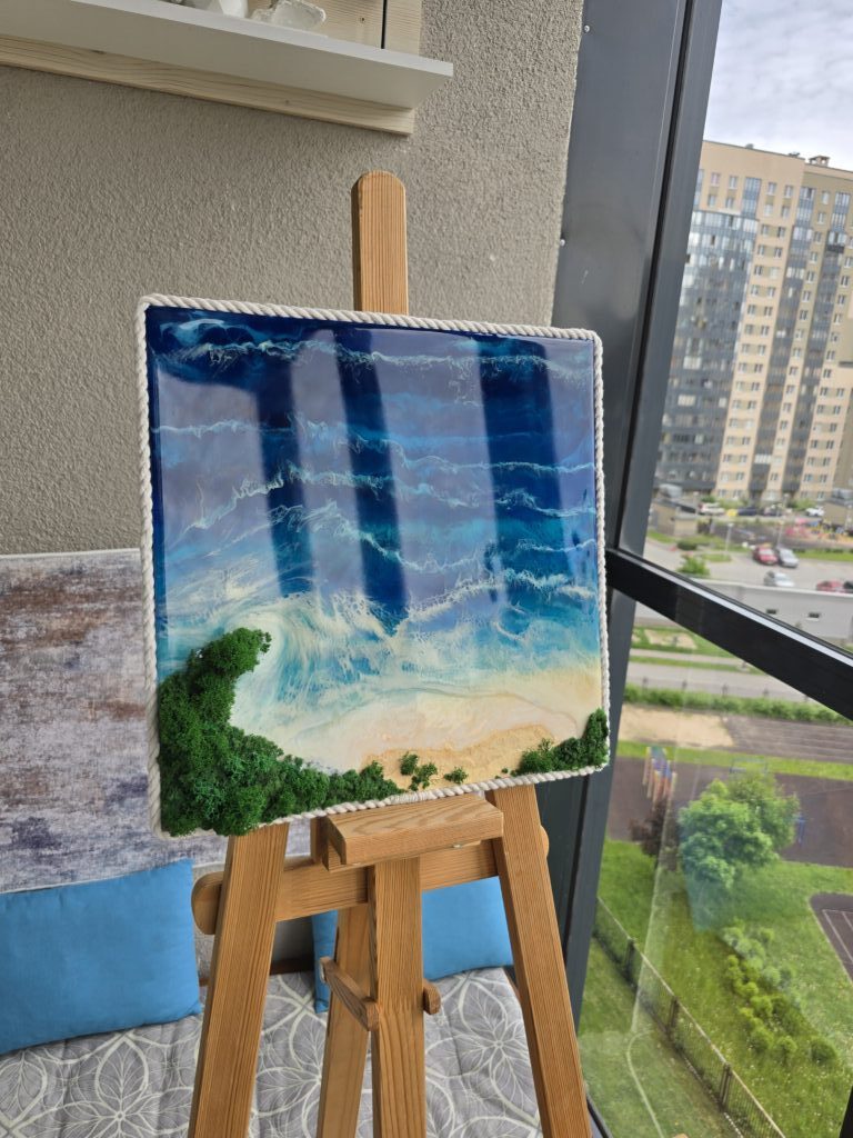 Картина «Танец волн» 35×35см