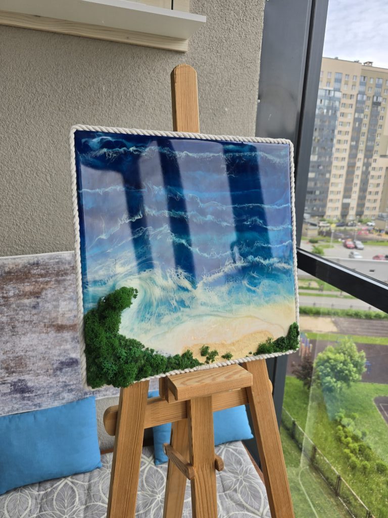 Картина «Танец волн» 35×35см