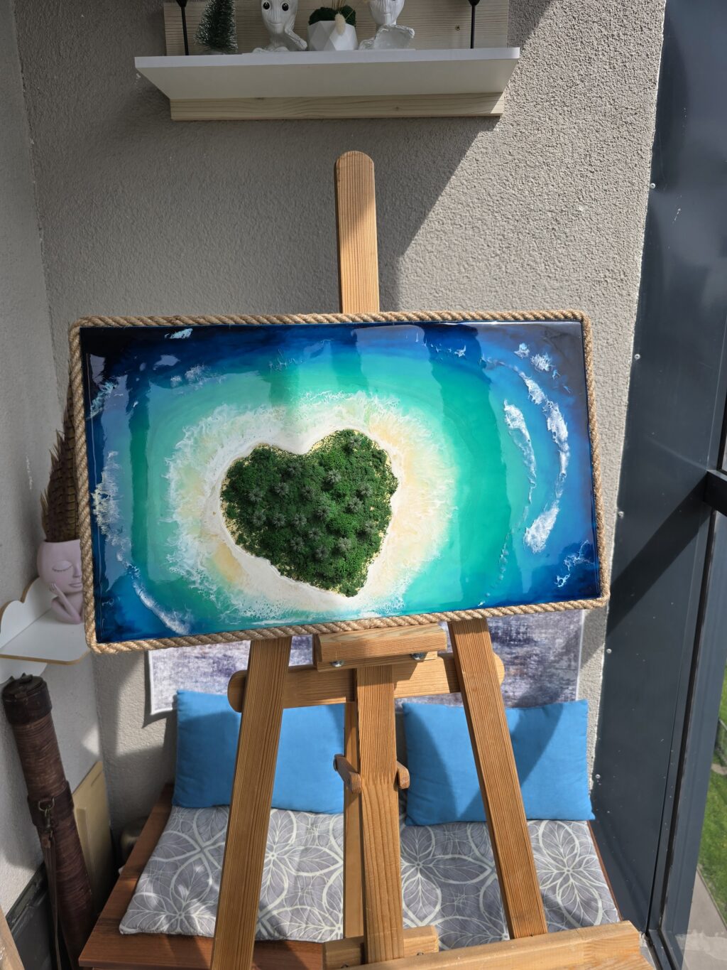 Картина «Остров любви» из смолы 50*35см