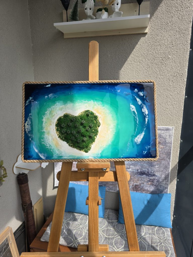 Картина «Остров любви» из смолы 50*35см