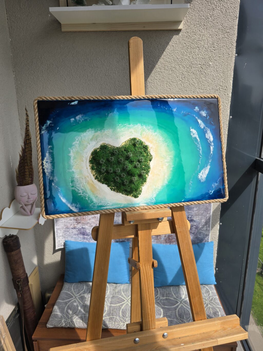 Картина «Остров любви» из смолы 50*35см