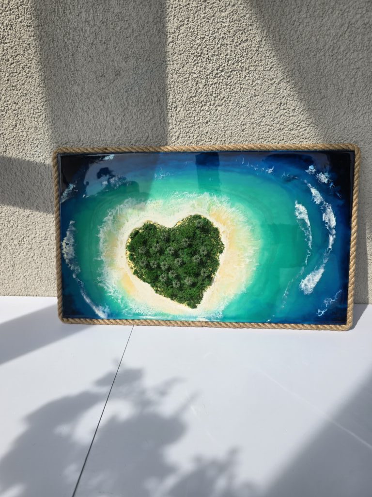 Картина «Остров любви» из смолы 50*35см