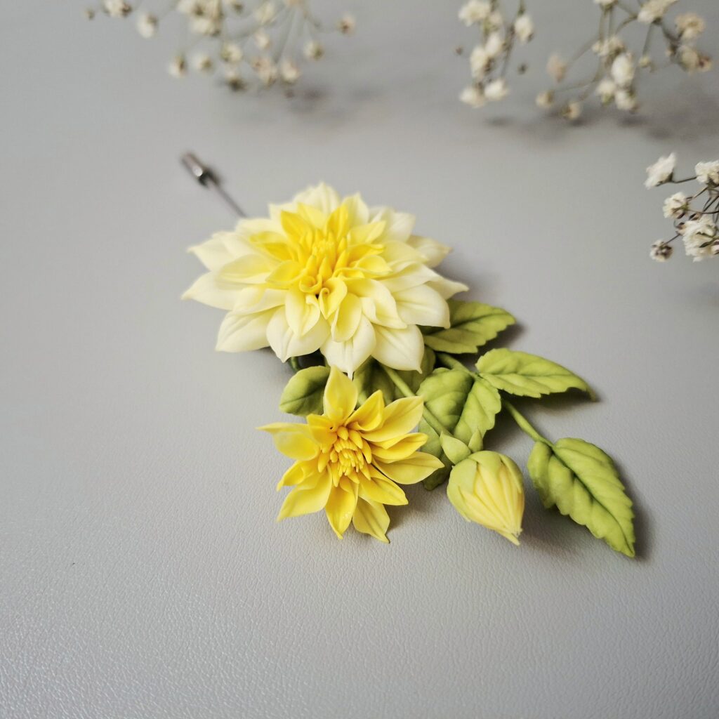 Брошь-игла Георгин