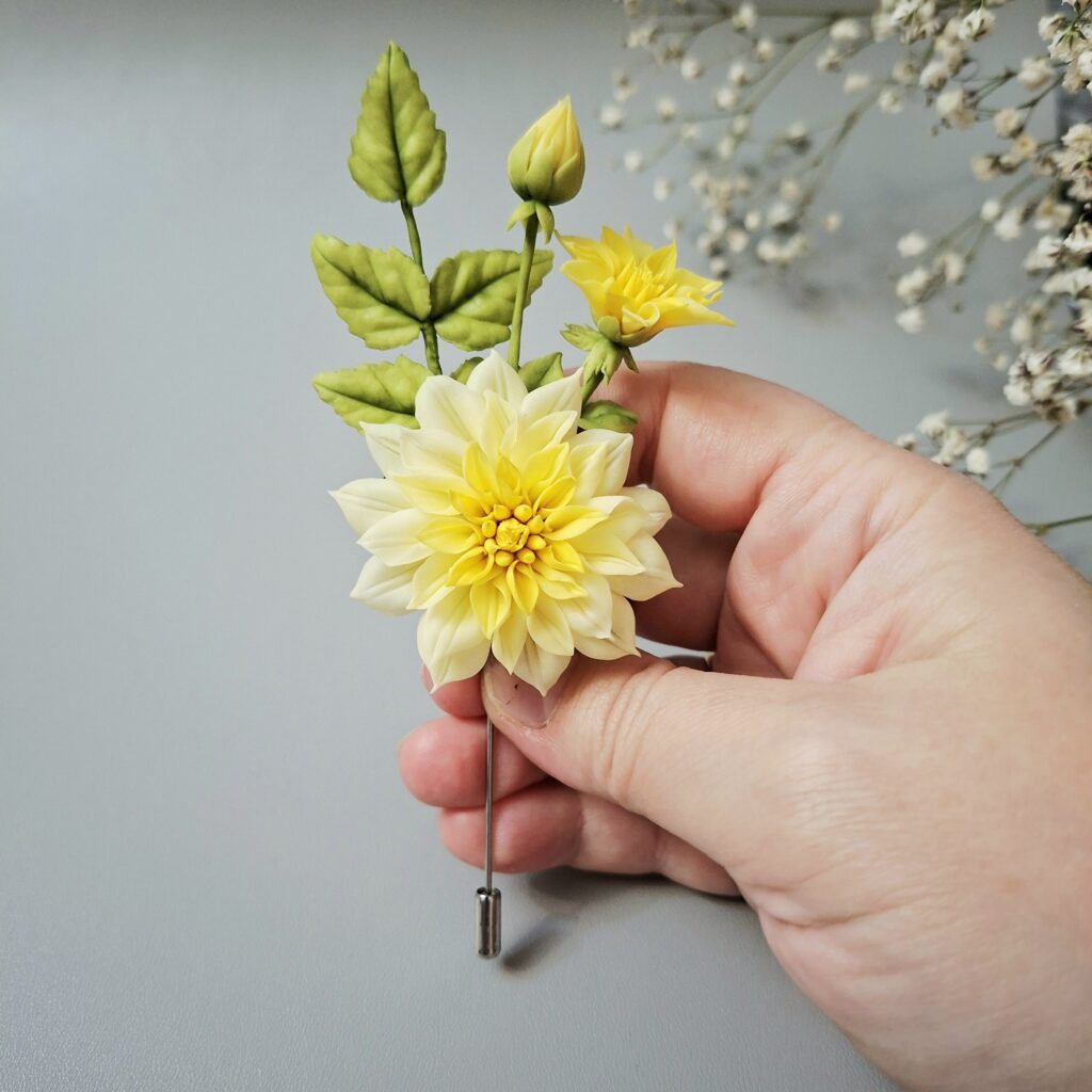 Брошь-игла Георгин