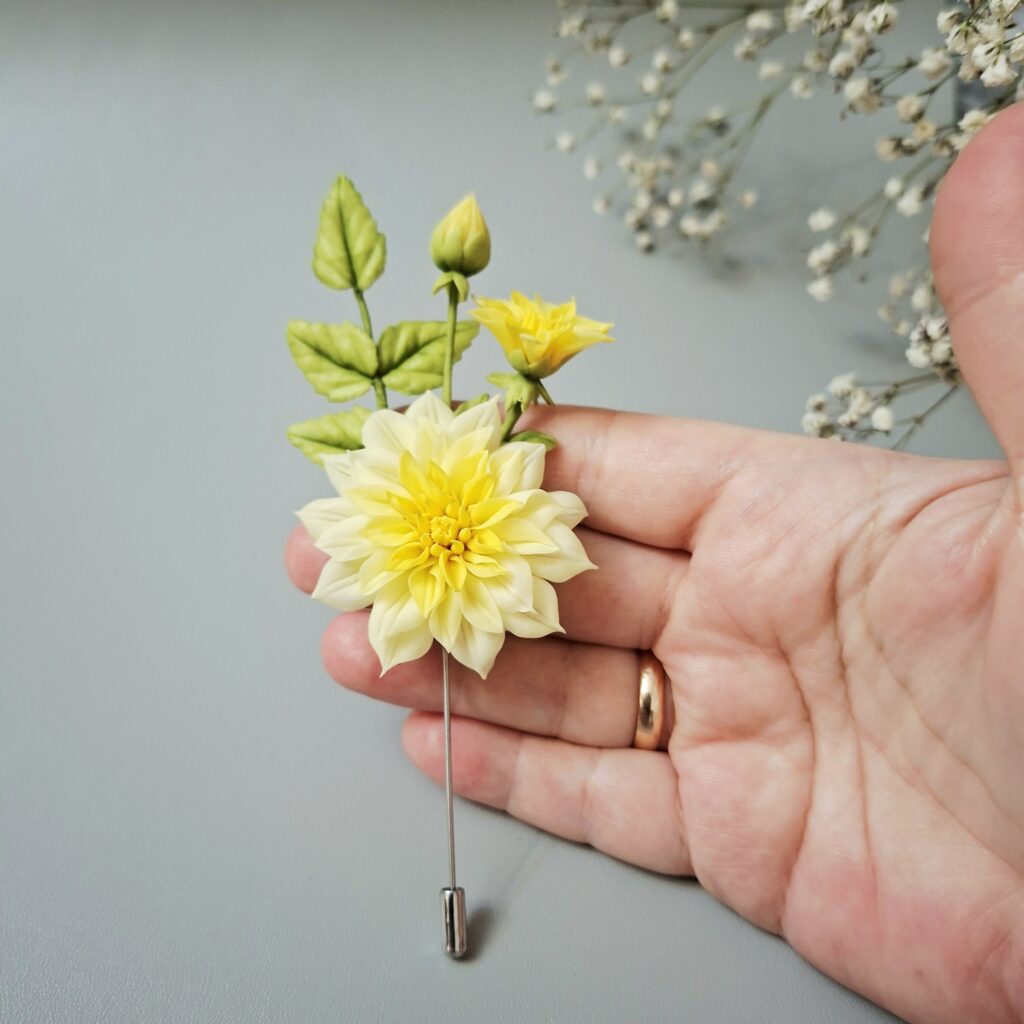 Брошь-игла Георгин