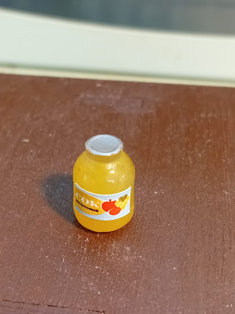 Миниатюра сок фруктовый в баночке, еда для кукол