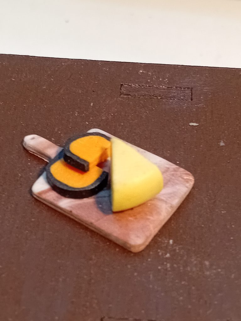 Миниатюра сыр на доске, еда для кукол