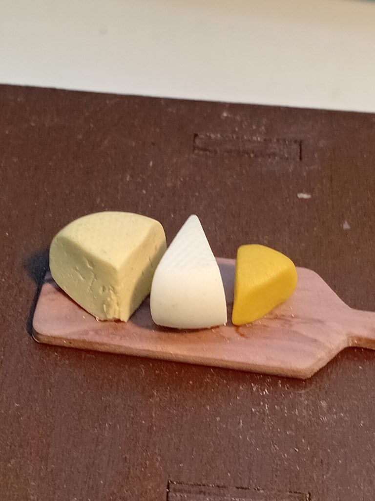 Миниатюра сыр на доске, еда для кукол