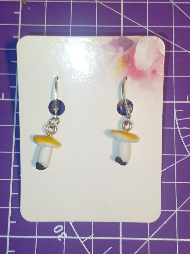 Серьги желтые сыроежки