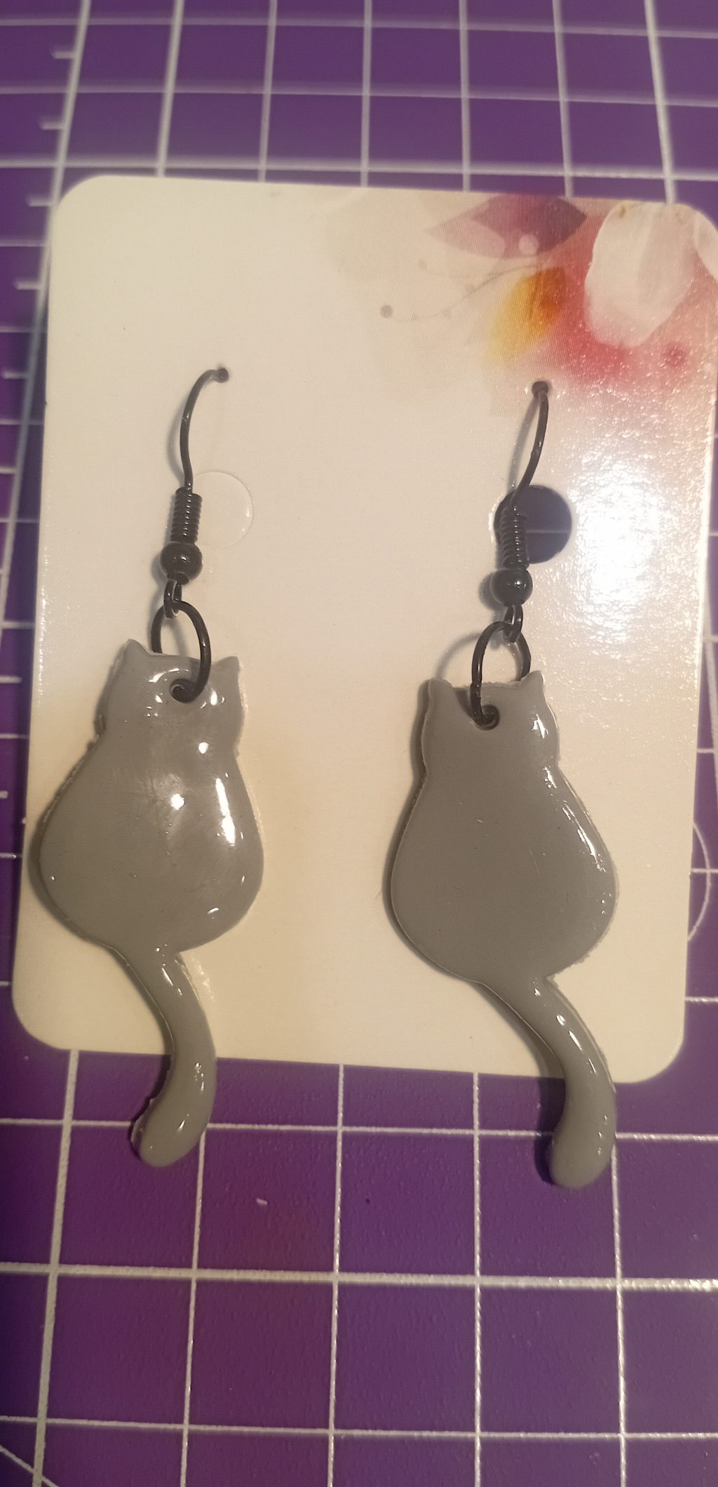 Серьги «Серые котики»