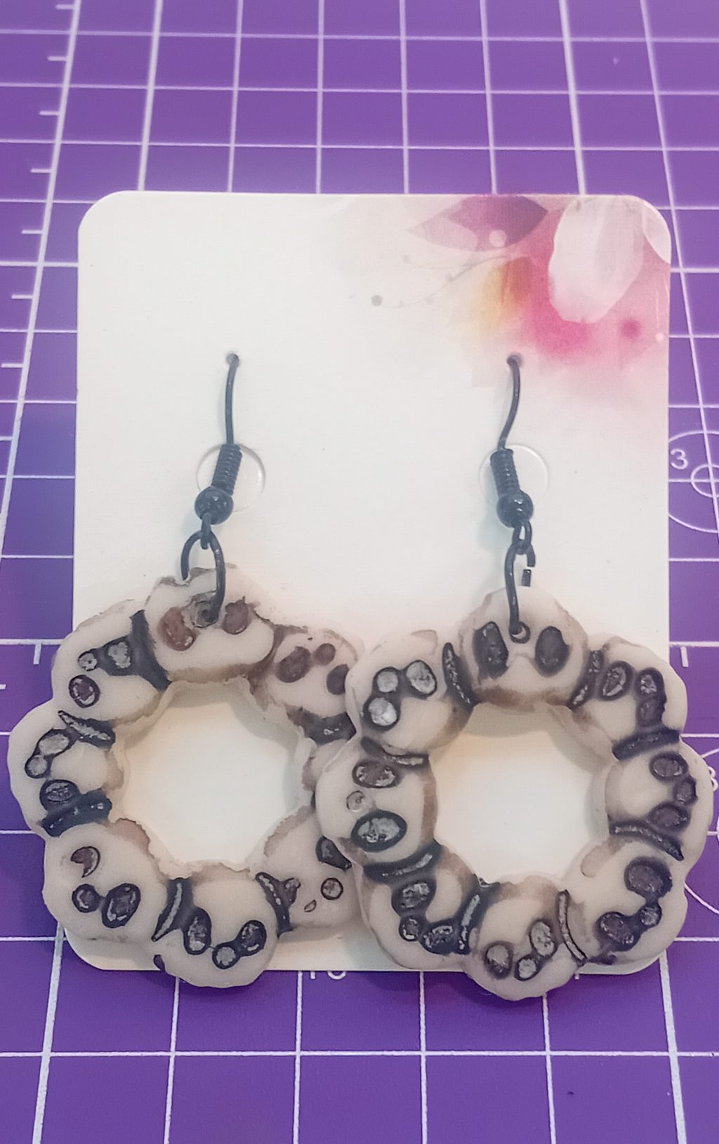 Серьги «Кольца с черепами»