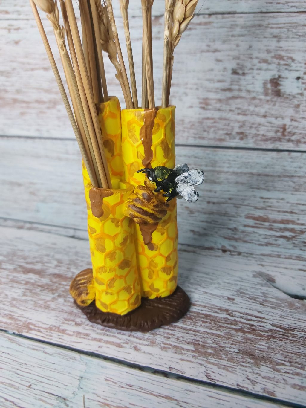 Ваза для сухоцветов медовые соты