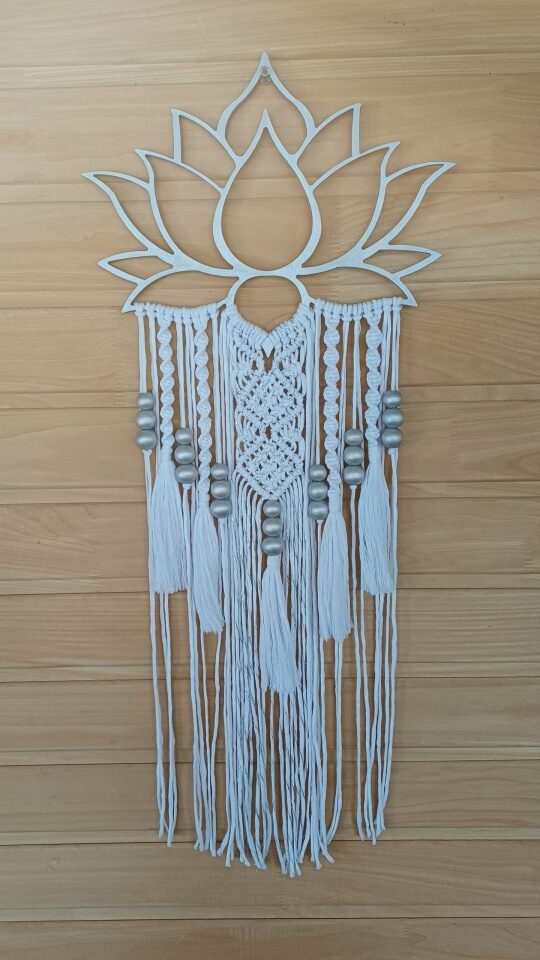 Панно настенное макраме Лотос.