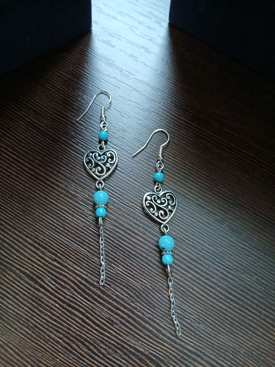 Серьги Лазурное сердце