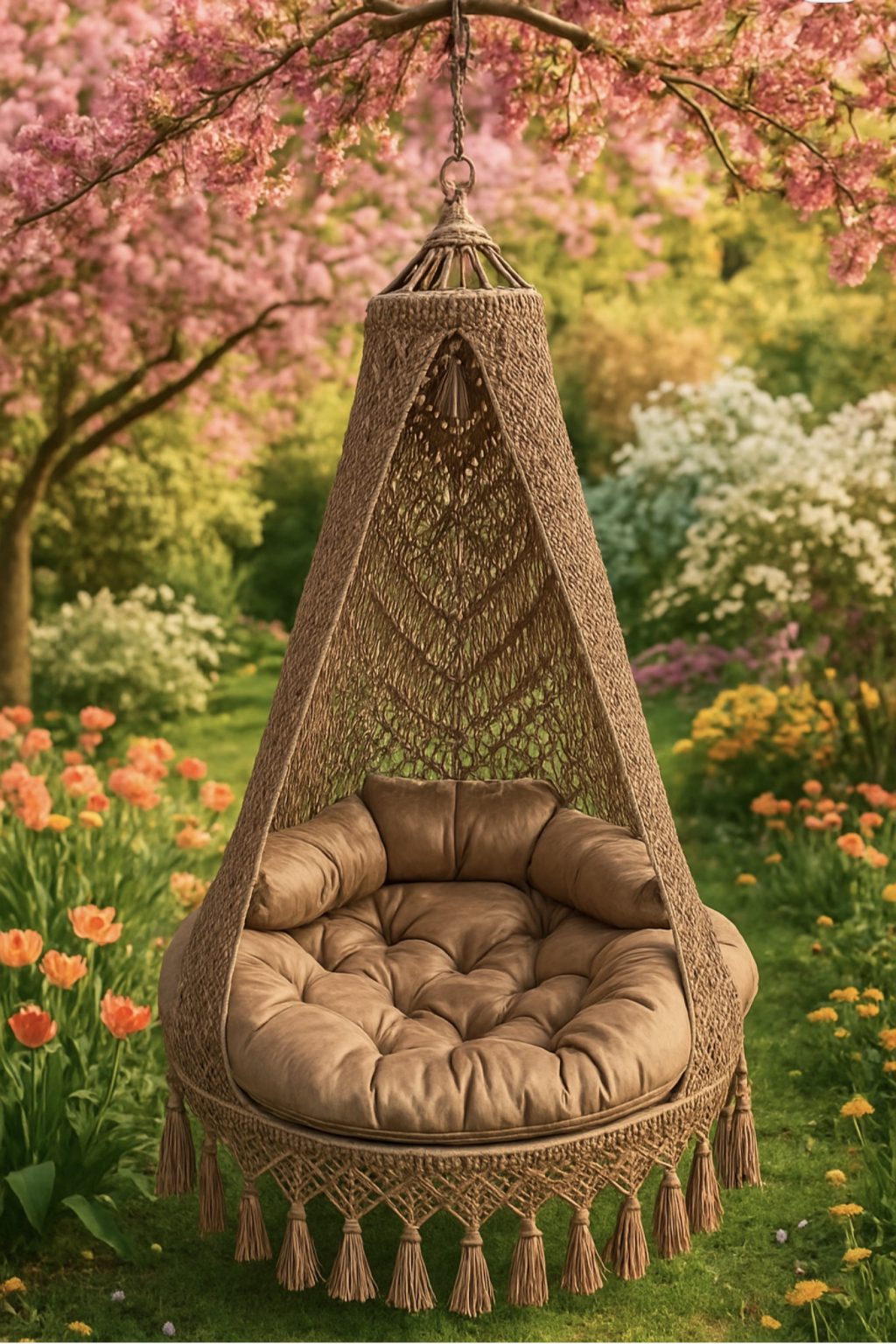 Качели в стиле Бохо для сада и загородного дома