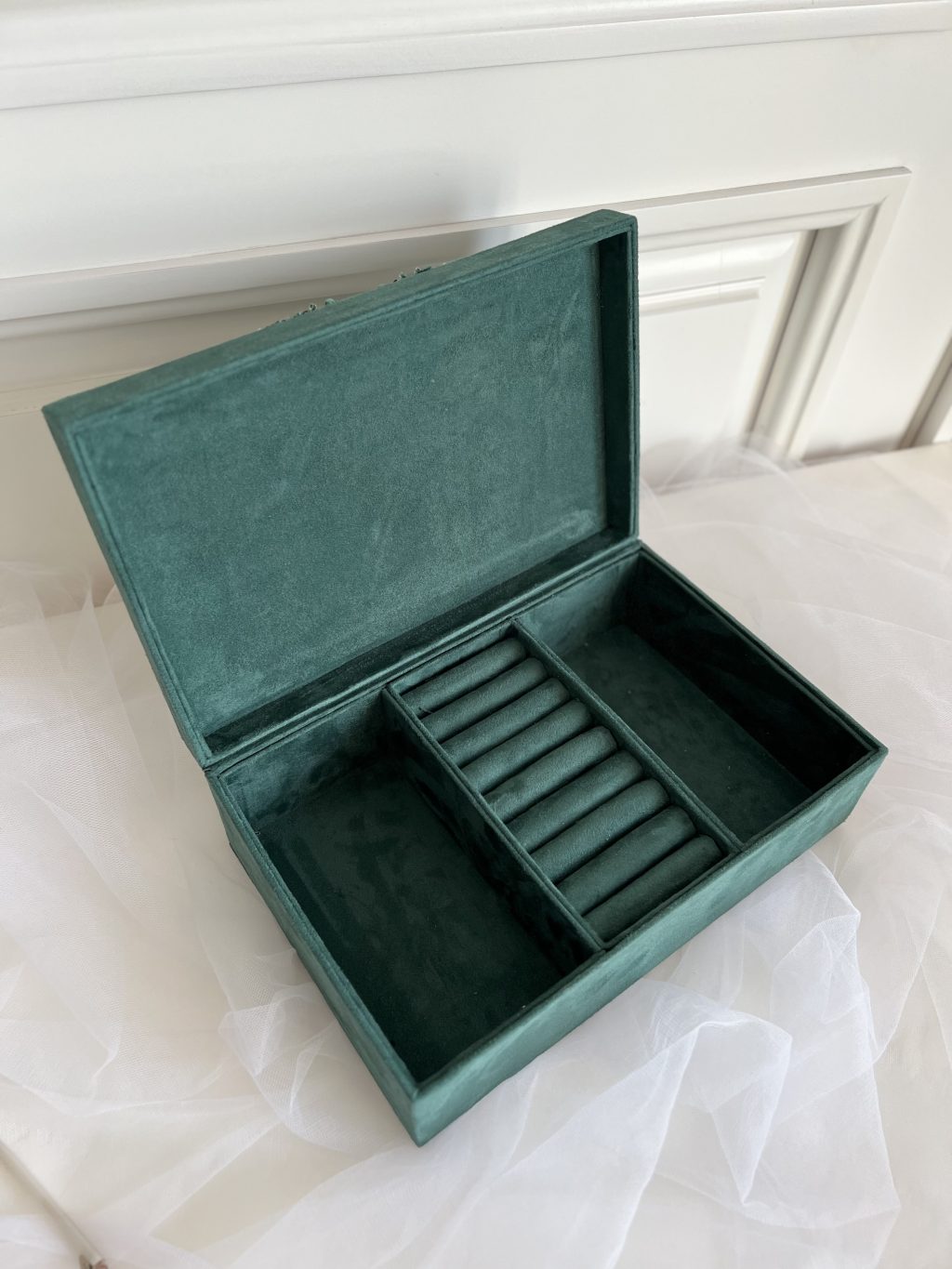 Шкатулка для украшений, изумруд, с бисером, пайетками и кристаллами