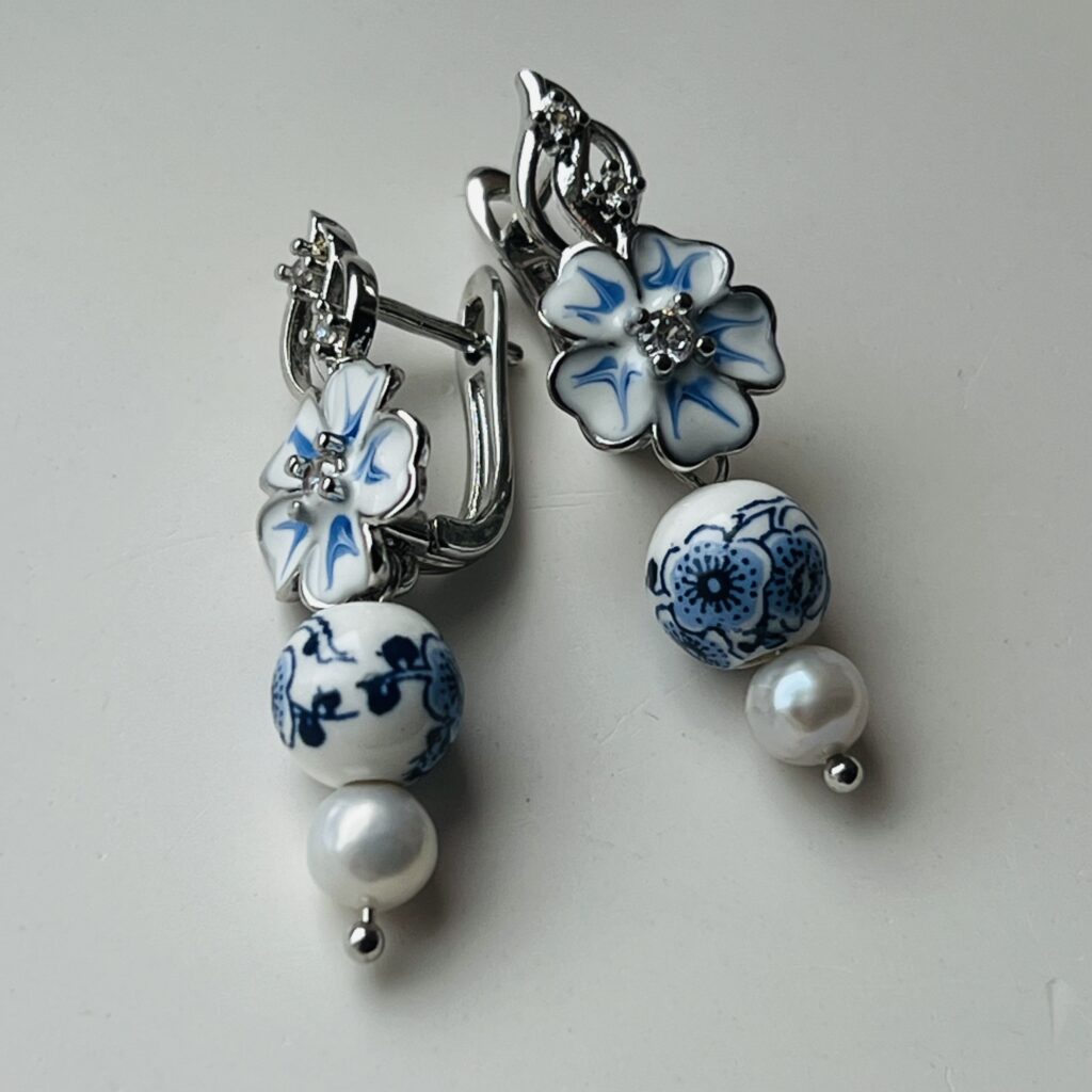 Серьги «Гжель»