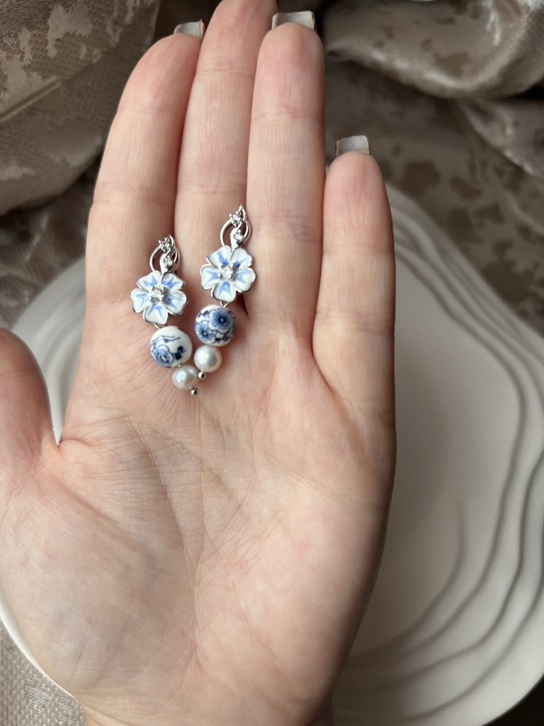 Серьги «Гжель»