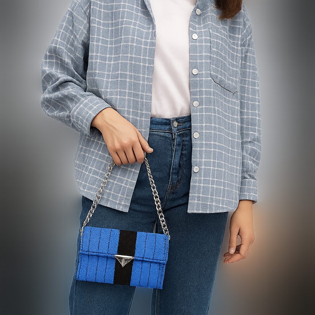 Плетеная сумка из шнура на канве