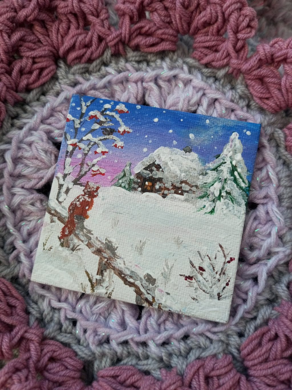 Магнит с ручной росписью акрилом