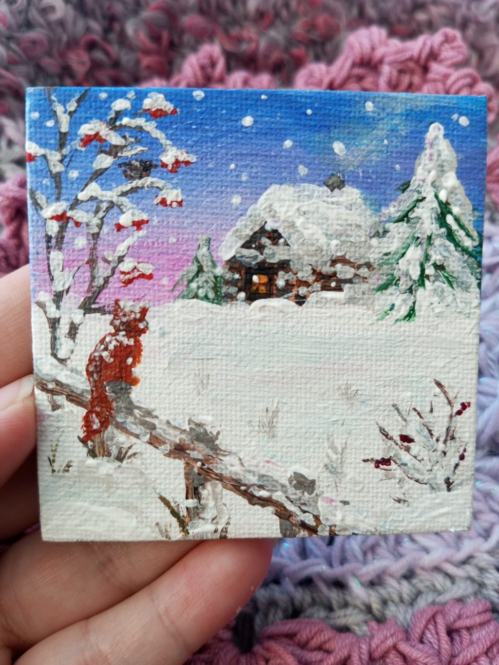 Магнит с ручной росписью акрилом