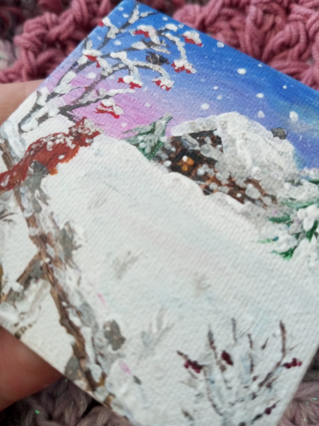 Магнит с ручной росписью акрилом