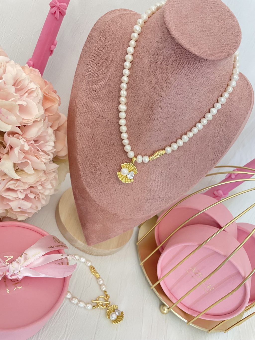 Колье из натурального жемчуга