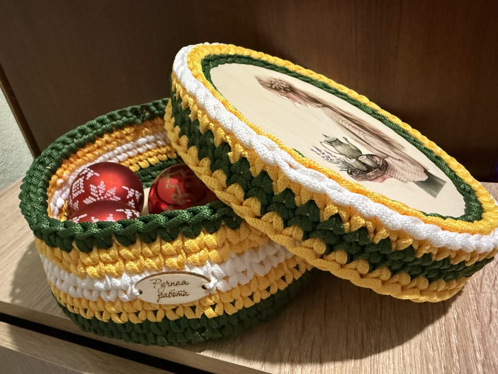 Шкатулка_корзинка разноцветная