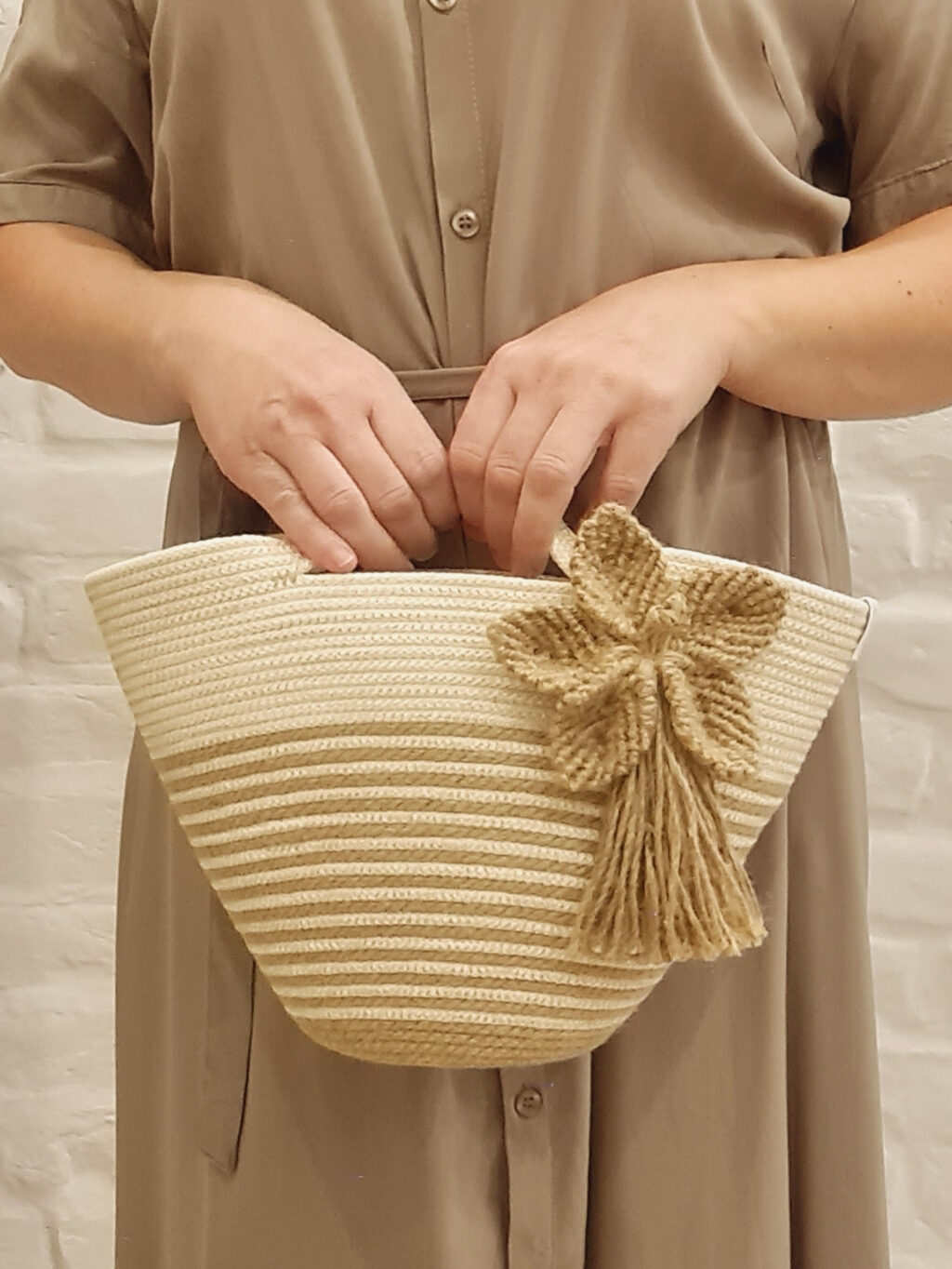 Сумка женская из джута и хлопкового шнура