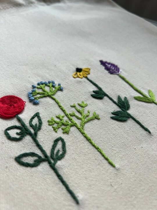 Шопер с вышивкой ручной работы