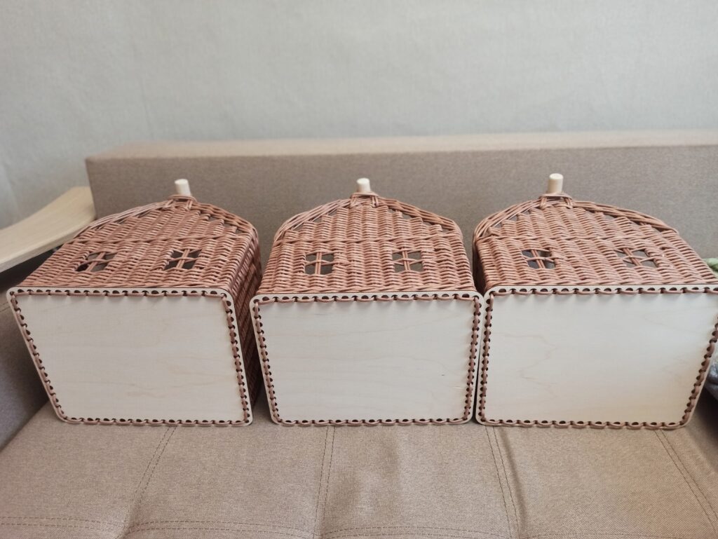 Плетеный домик для туалетной бумаги, салфеток