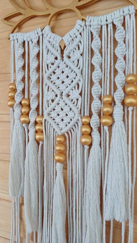 Панно настенное макраме Лотос.