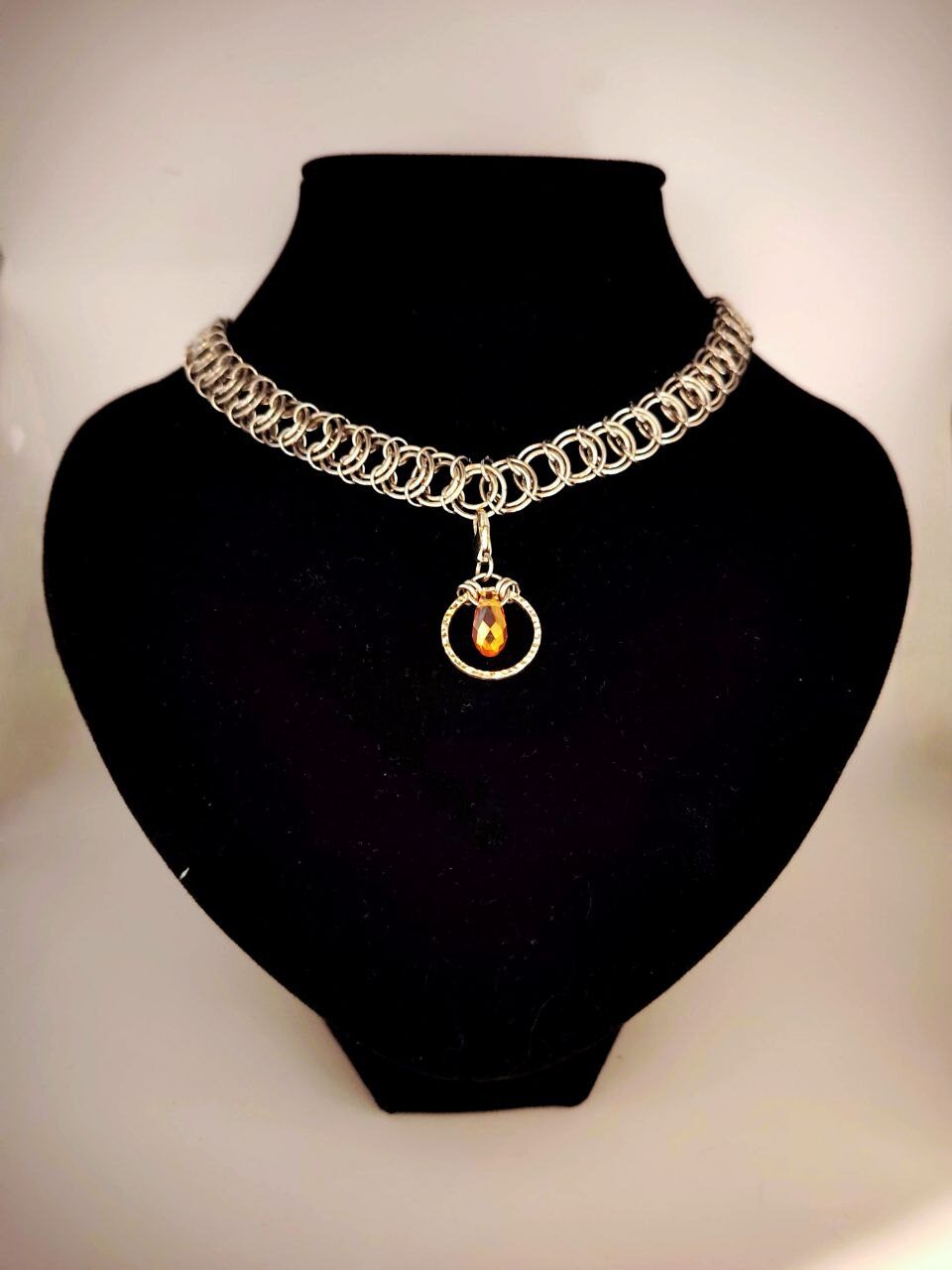 ПРИНЦЕССА АМБЕРА. кольчужный чокер со съемной подвеской