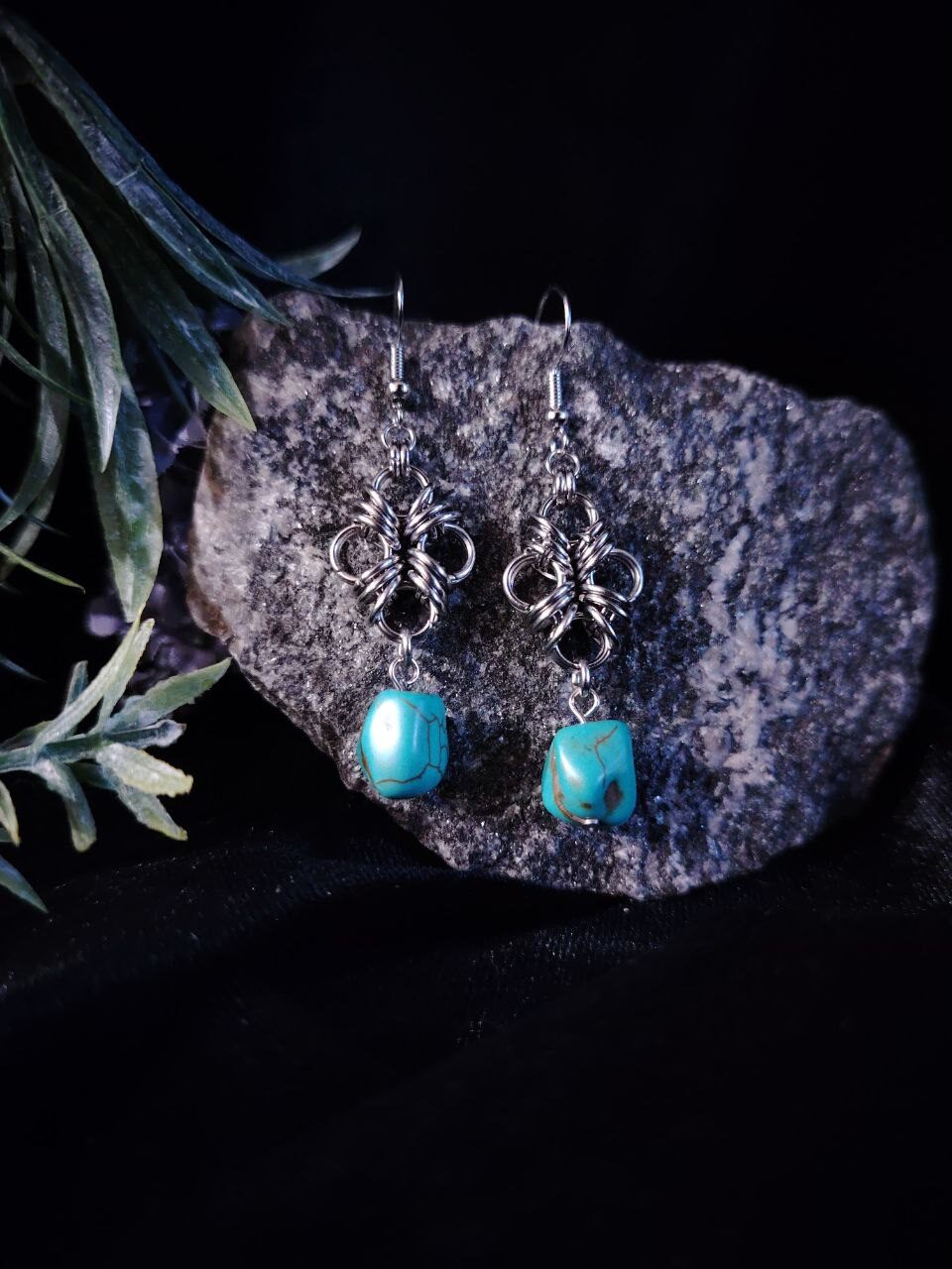 ПЕЧАТЬ ЦАРИЦЫ. кольчужные серьги с бирюзой