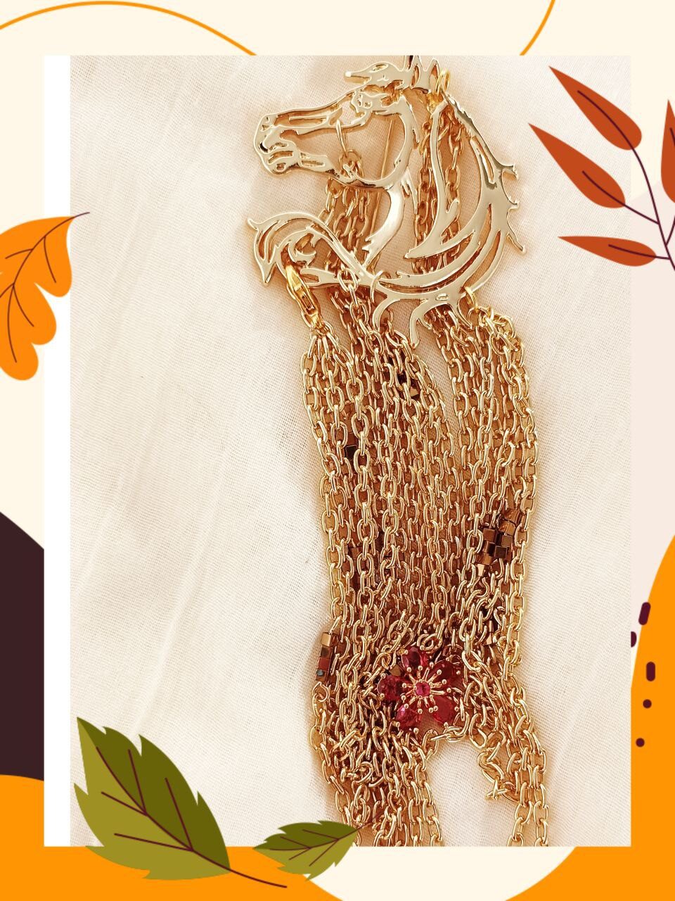 Брошка «Кони в золоте»