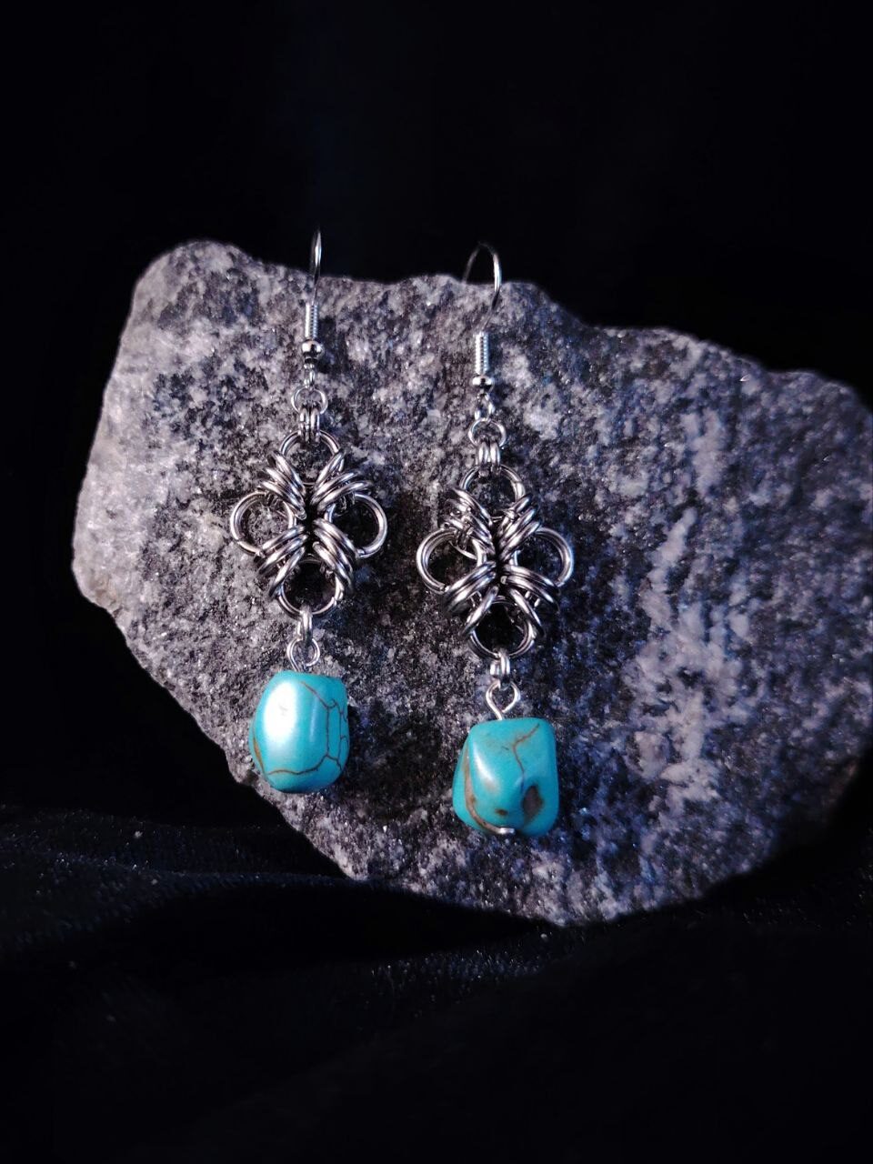 ПЕЧАТЬ ЦАРИЦЫ. кольчужные серьги с бирюзой