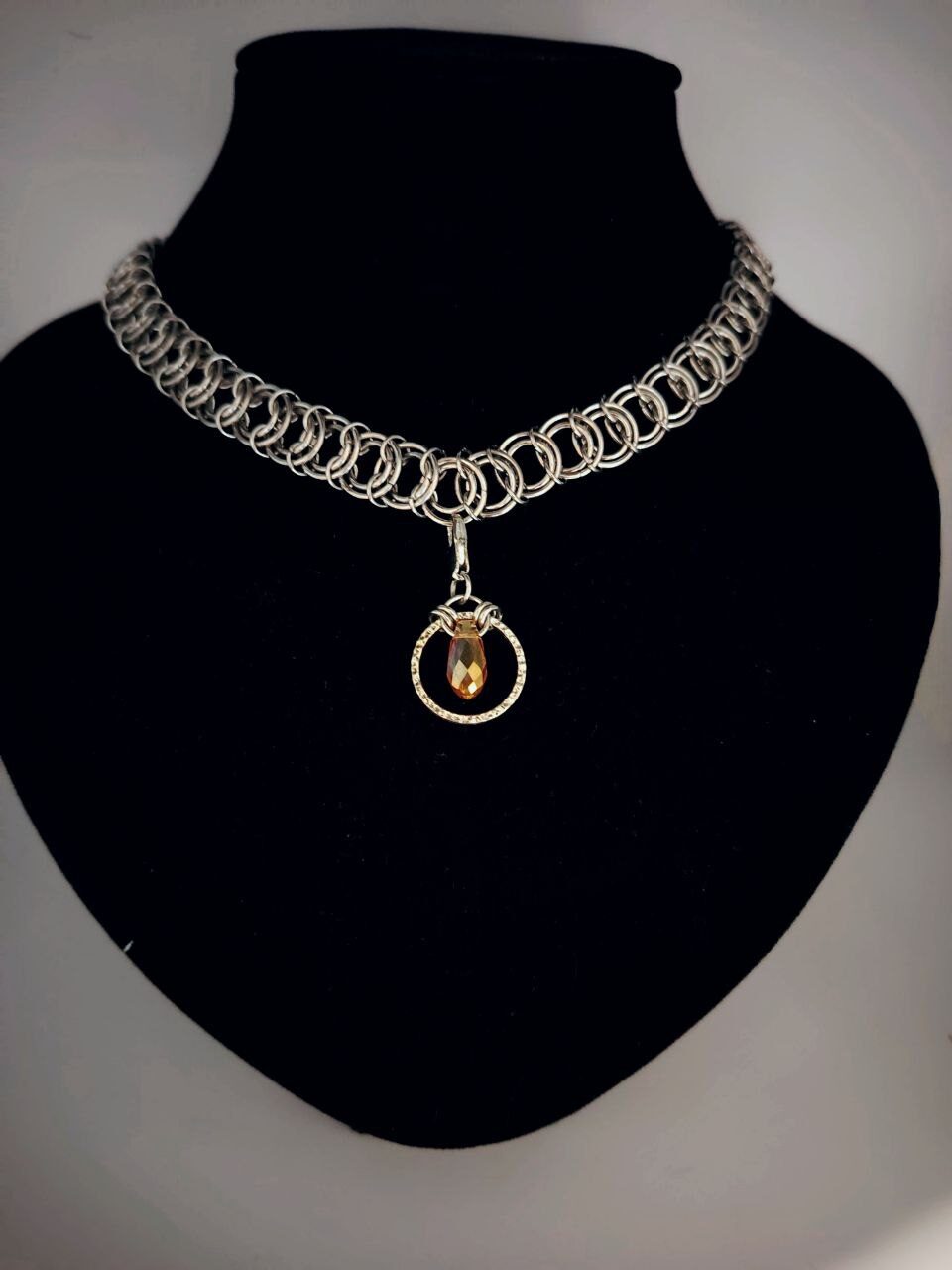 ПРИНЦЕССА АМБЕРА. кольчужный чокер со съемной подвеской