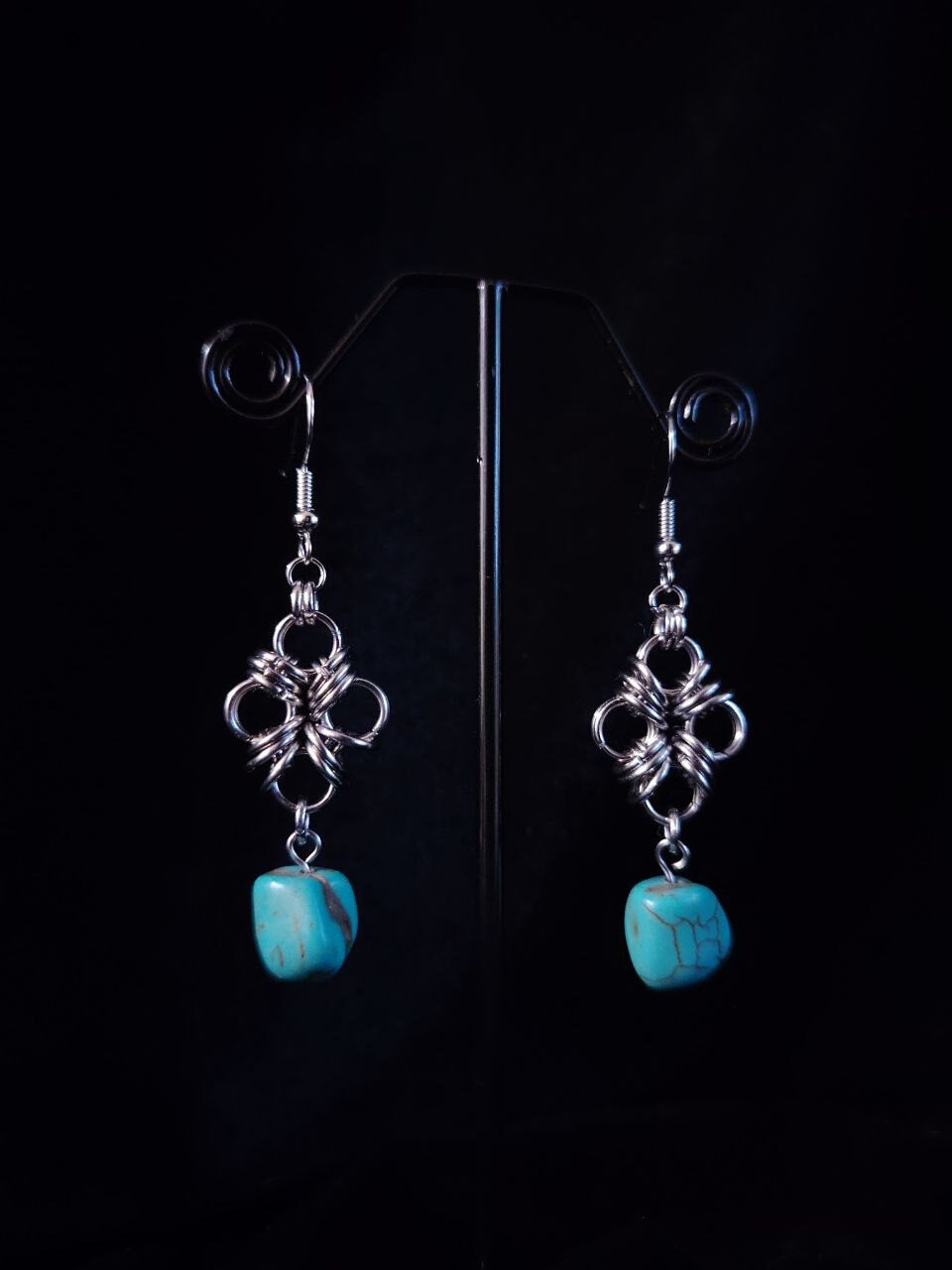 ПЕЧАТЬ ЦАРИЦЫ. кольчужные серьги с бирюзой