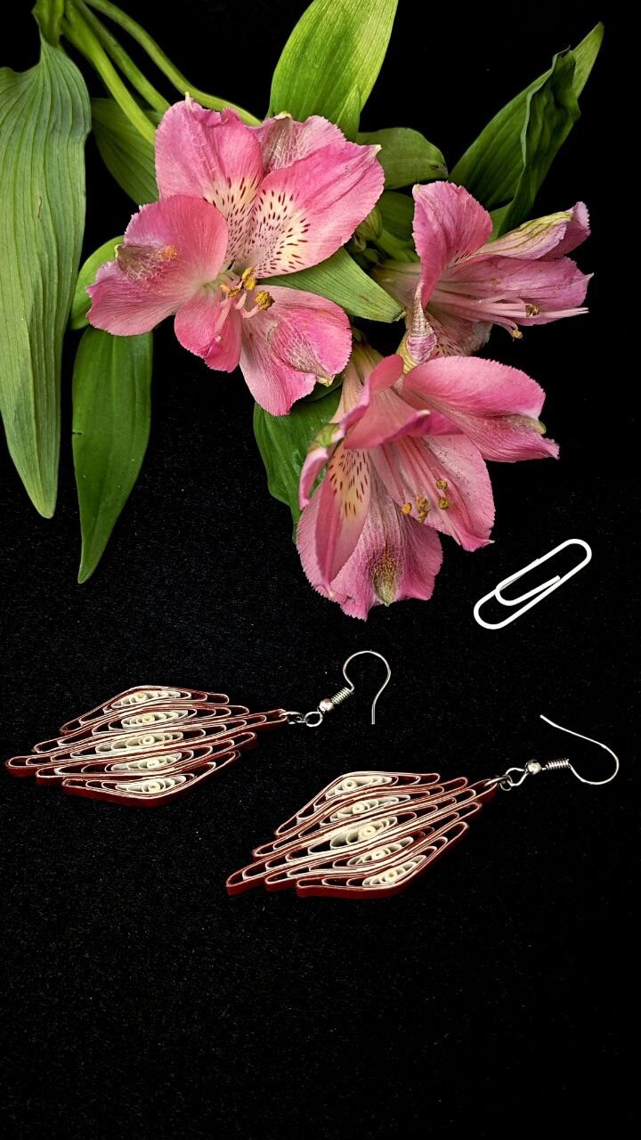 Серьги квиллинг-графика.